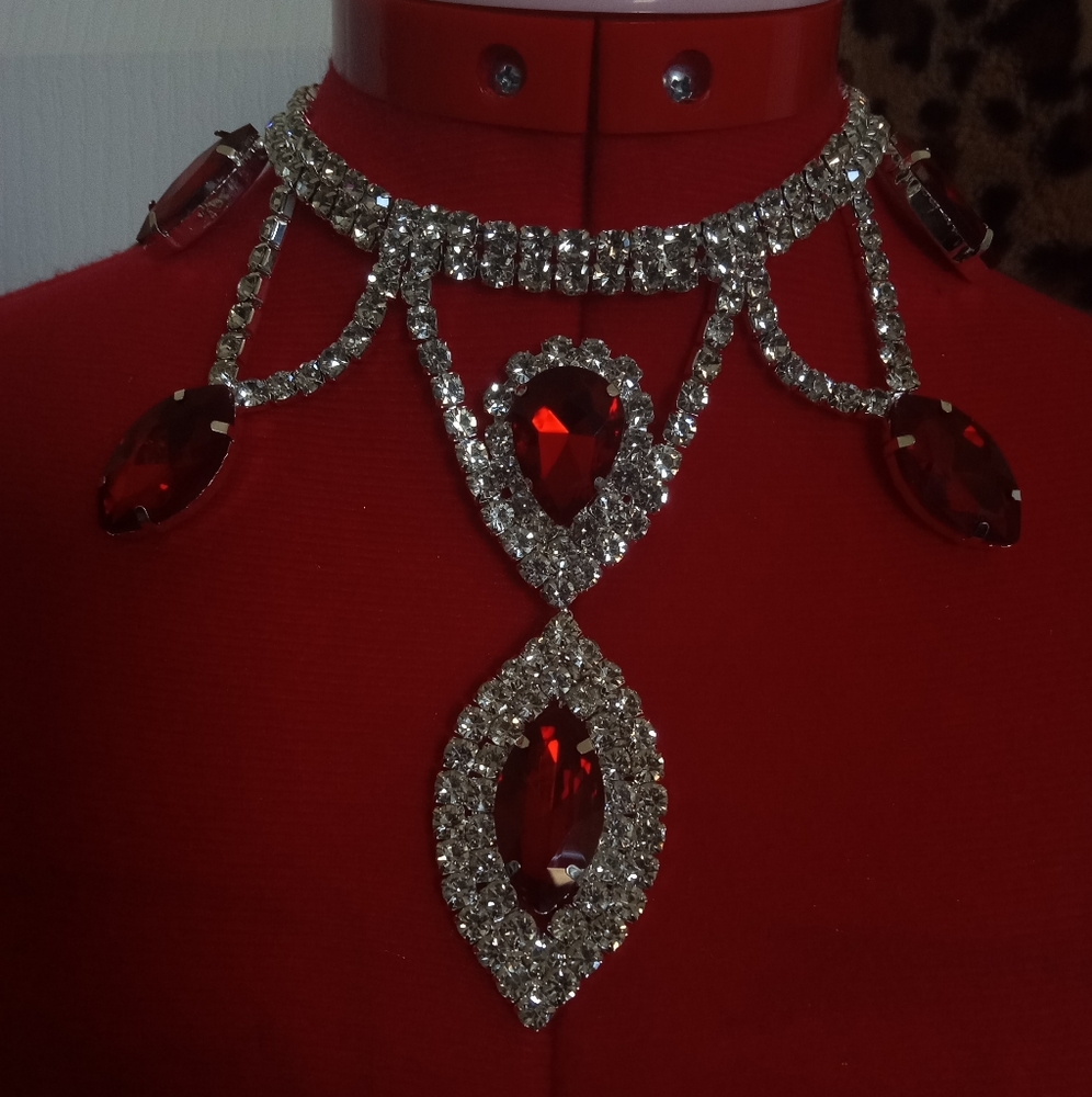 Rhinestone ruby necklace